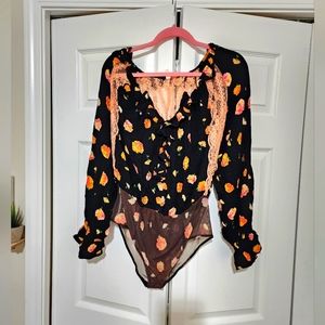 Free People Floral Mesh Onepiece
